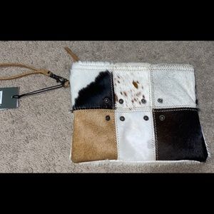 Cowhide wristlet